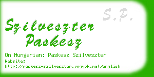 szilveszter paskesz business card